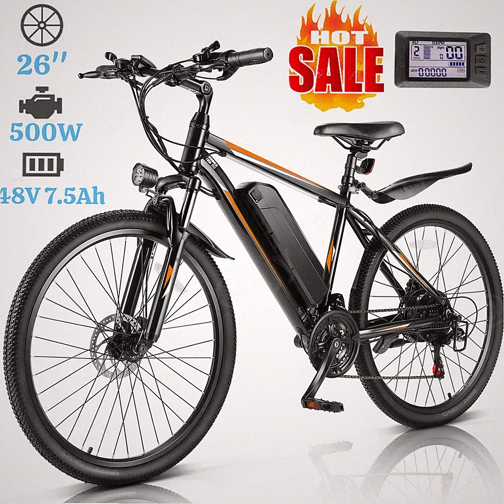 26" E-bike 500W Powerful Adult Electric Bicycles with Mechanical Disc Brake 💥
