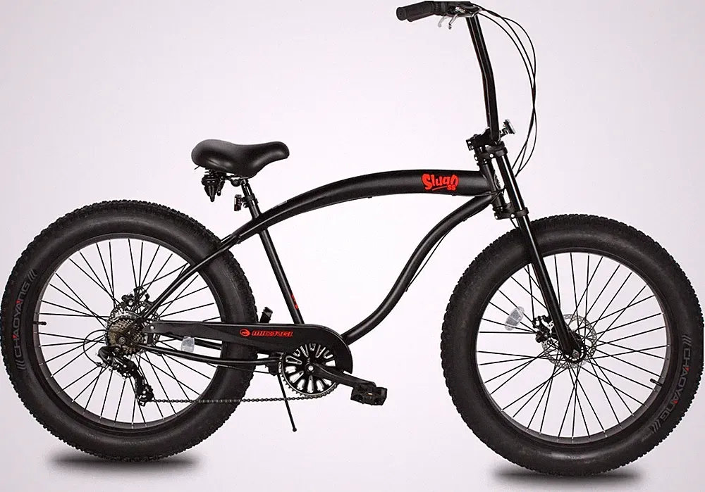 7 Speed 26" Slugo SS Beach Cruiser Bicycle High Rise Handlebar Fat Tire Bike