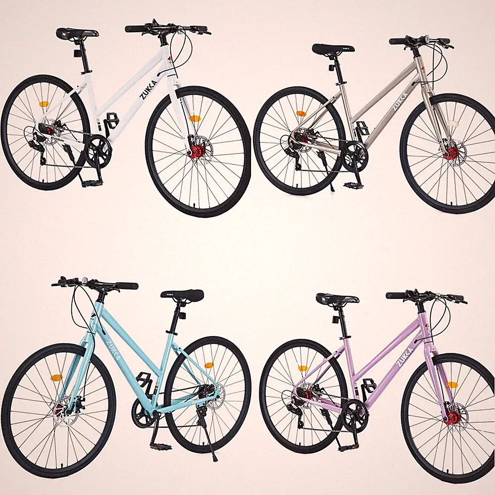 7 Speed Hybrid Bike Disc Brake 700C Road Bike for Men Women's City Bicycle