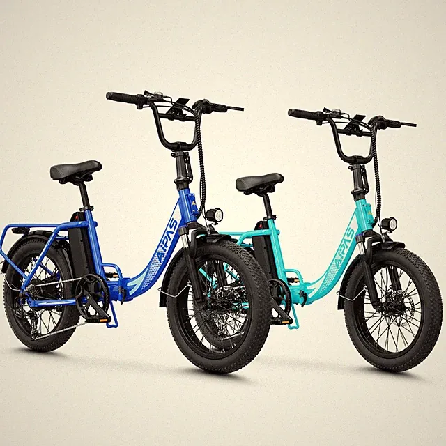 Aipas A4 20" Fat Tire 1000W Folding Electric Bike 48V 12.8Ah Commuter eBike