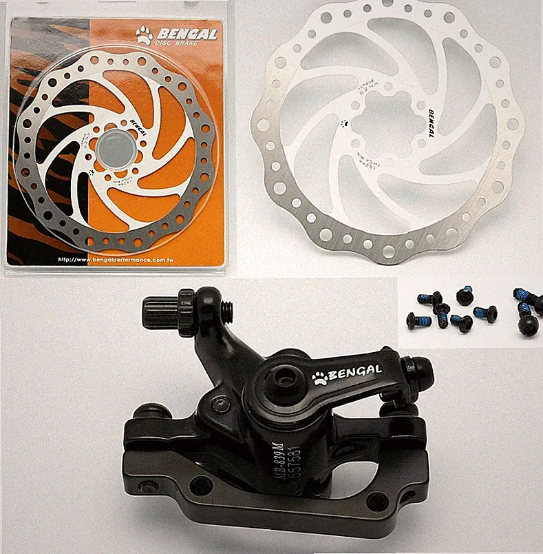 BENGAL Bike Bicycle Mechanical 160mm Rear Disc Brake + Bolt + Pads + White Rotor