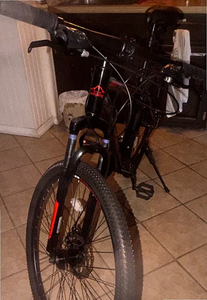 Camping 26 in Mountain Bike Black/Red Front Suspension Mechanical Disc