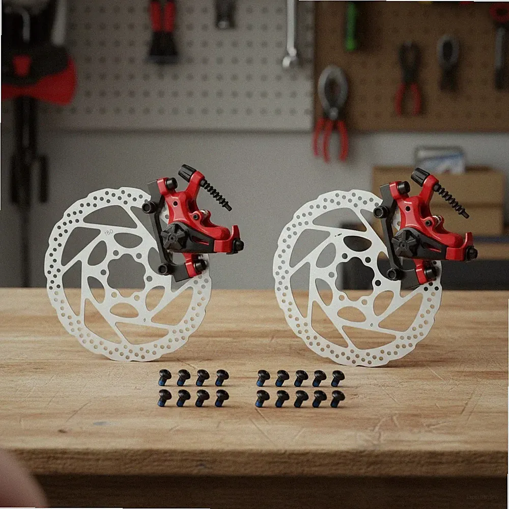 Durable Mechanical Disc Brake Set with 160mm Rotors - Perfect for All Bike Types
