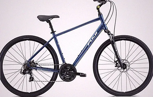 Fuji Crosstown 1.5 Front Suspension Disc Hybrid Bike Navy Blue