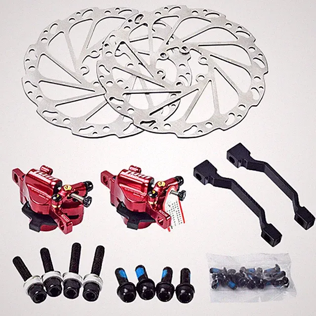 Red Ultra-light Juin Tech R1 Cable Actuated Hydraulic Disc Brake Set 160mm